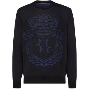 Billionaire, Heren, Truien, Zwart, Maat: 3XL Wol,