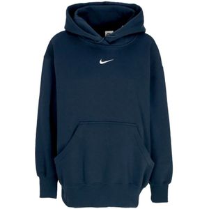 Nike Phoenix Fleece Pullover Hoodie Navy , Blue , Dames , Maat: S