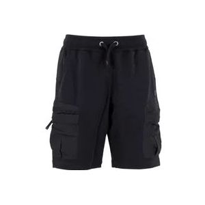 Parajumpers Zwarte Bermuda Shorts met Nylon Inzetstukken , Black , Heren , Maat: XL