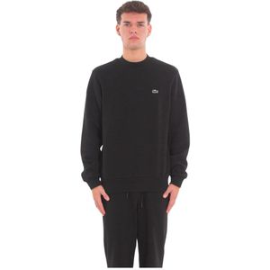 Lacoste, Heren, Sweatshirts & Hoodies, Zwart, Maat: M Fleece,