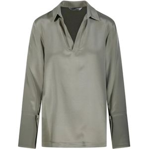 Max Mara, Dames, Blouses & Shirts, Grijs, Maat: XS Zijde,