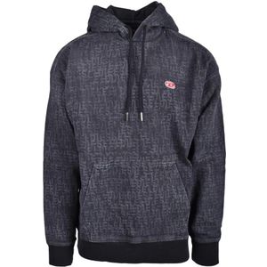 Diesel, Heren, Sweatshirts & Hoodies, Zwart, Maat: L Katoen,