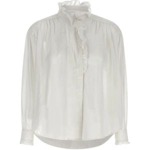 Marant étoile, Dames, Blouses & Shirts, Wit, Maat: S Katoen,