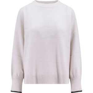 Brunello Cucinelli, Dames, Truien, Wit, Maat: L Kasjmier,