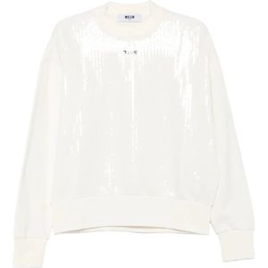 Msgm, Dames, Sweatshirts & Hoodies, Wit, Maat: S