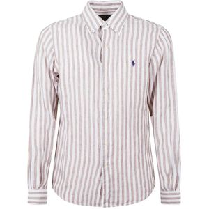 Ralph Lauren, Heren, Overhemden, Bruin, Maat: XL Linnen,