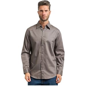 Armani Exchange, Heren, Overhemden, Grijs, Maat: S Katoen,