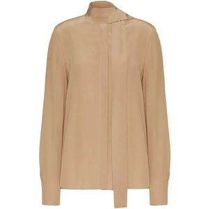 Valentino, Dames, Blouses & Shirts, Beige, Maat: XS Zijde,