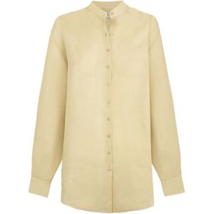 Cortana, Dames, Blouses & Shirts, Beige, Maat: S Zijde,