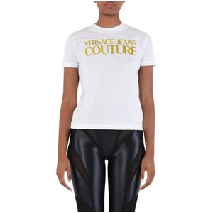 Versace Jeans Couture, Dames, Tops, Wit, Maat: S Katoen,