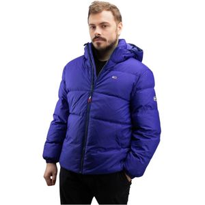 Tommy Hilfiger - Puffer Jacket - Paarse Jas - Polyester - Afneembare Capuchon