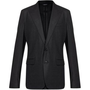 Dolce & Gabbana, Heren, Jassen, Zwart, Maat: M Wol,