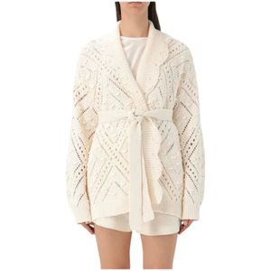 Twinset, Dames, Truien, Wit, Maat: S Katoen,