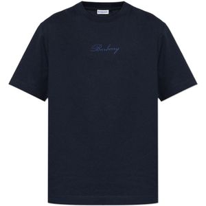 Burberry, Heren, Tops, Blauw, Maat: L Katoen,