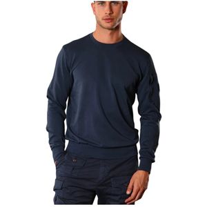 Mason's, Heren, Sweatshirts & Hoodies, Blauw, Maat: 2XL Katoen,