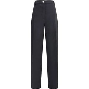 Max Mara, Dames, Broeken, Zwart, Maat: S Wol,