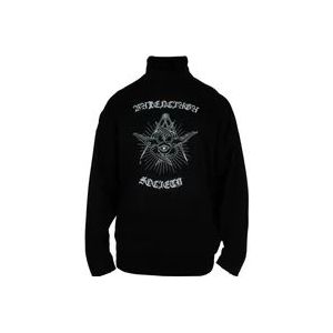 Balenciaga Zwarte Katoenen Sweatshirt met Grafische Print , Black , Heren , Maat: S