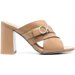 Calvin Klein, Dames, Schoenen, Beige, Maat: 38 EU Leer,