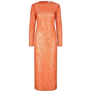Samsøe Samsøe, Dames, Jurken, Oranje, Maat: XS Poliester,