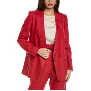 Brunello Cucinelli, Dames, Jassen, Rood, Maat: 2XS Leer,