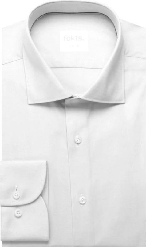 Fakts - Slim Fit Business Overhemd - Wit - Katoen