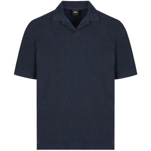 Hugo Boss, Heren, Tops, Blauw, Maat: L Katoen,