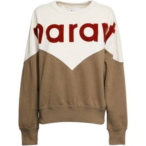 Isabel Marant, Dames, Sweatshirts & Hoodies, Beige, Maat: 2XS Katoen,