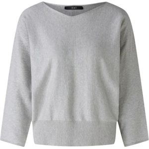 Oui, Dames, Truien, Grijs, Maat: M Katoen,