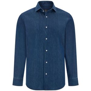Boggi Milano - Overhemd - Donkerblauw - Regular Fit - Lange Mouw