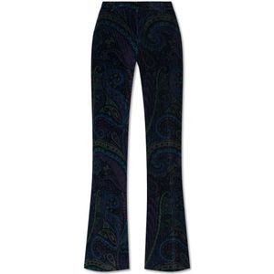 Etro, Dames, Broeken, Blauw, Maat: M Corduroy,