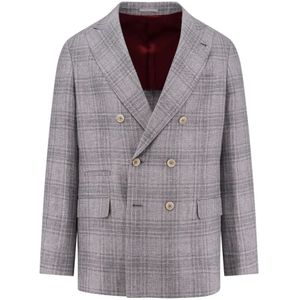 Brunello Cucinelli, Heren, Jassen, Grijs, Maat: M Linnen,