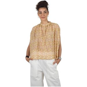 Alessia Santi, Dames, Blouses & Shirts, Beige, Maat: S Katoen,