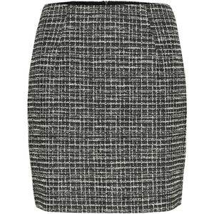 Cream - Rokken - Grijs - Dames - Zwart Wit Boucle Ruit Rok