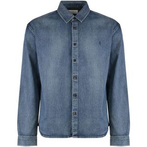 Saint Laurent - Denim Cassandre Shirt - Blauw - Overhemden