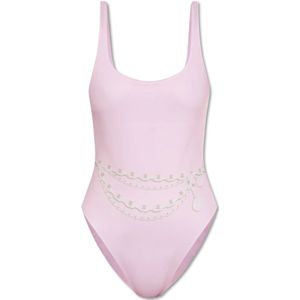 Versace, Dames, Badkleding, Roze, Maat: M Polyamide,