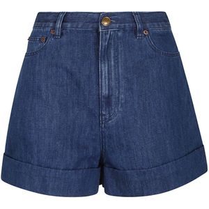 Valentino Garavani, Dames, Korte broeken, Blauw, Maat: W25 Denim,