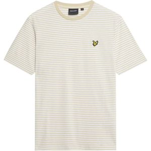 Lyle & Scott - Linnenmix Breton Streep - T-shirt - Neutraal Meerkleurig