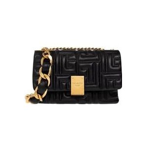 Balmain 1945 Zachte Kleine Gewatteerde Tas , Black , Dames , Maat: ONE Size