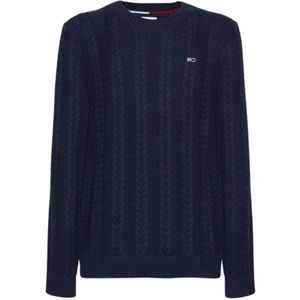 Tommy Jeans, Heren, Truien, Blauw, Maat: L Katoen,