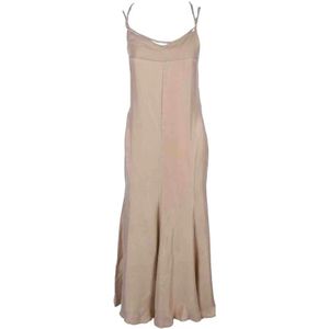 Weili Zheng, Dames, Jurken, Beige, Maat: S Katoen,