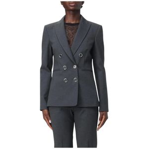 Pinko, Dames, Jassen, Grijs, Maat: XS Leer,