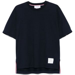 Thom Browne, Heren, Tops, Blauw, Maat: M Katoen,