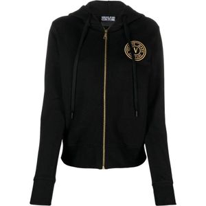 Versace Jeans Couture, Dames, Sweatshirts & Hoodies, Zwart, Maat: S