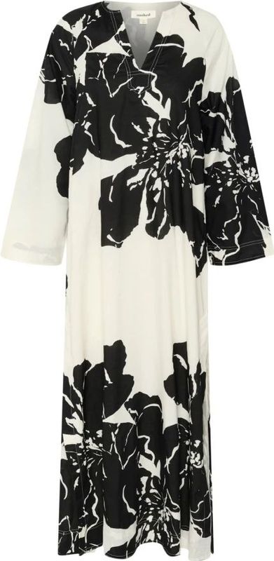 Soaked in Luxury - Joanne - Kaftan - Zwart-wit - Maxijurk