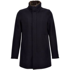Herno, Heren, Mantels, Blauw, Maat: L Wol,