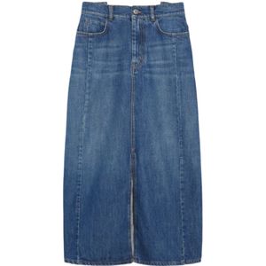 Weekend Max Mara, Dames, Rokken, Blauw, Maat: S Denim,