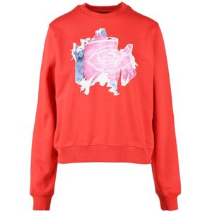 Diesel, Dames, Sweatshirts & Hoodies, Rood, Maat: S Katoen,
