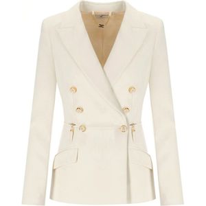 Elisabetta Franchi, Dames, Jassen, Wit, Maat: M Leer,