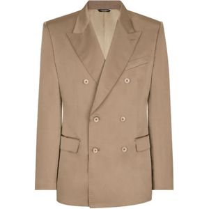 Dolce & Gabbana, Heren, Jassen, Bruin, Maat: L Zijde,