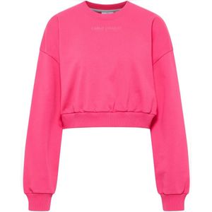 La Famiglia - Crop Sweatshirt - Zwart - Katoen